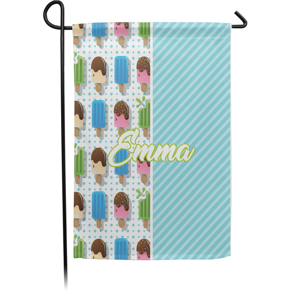 Custom Popsicles and Polka Dots Small Garden Flag - Single Sided w/ Name or Text