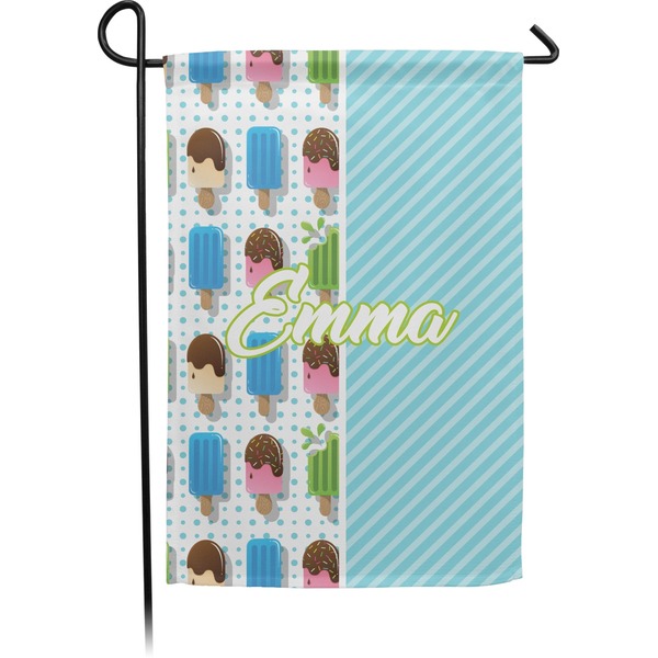 Custom Popsicles and Polka Dots Small Garden Flag - Double Sided w/ Name or Text