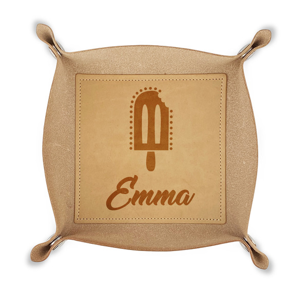 Custom Popsicles and Polka Dots Genuine Leather Dice Tray (Personalized)