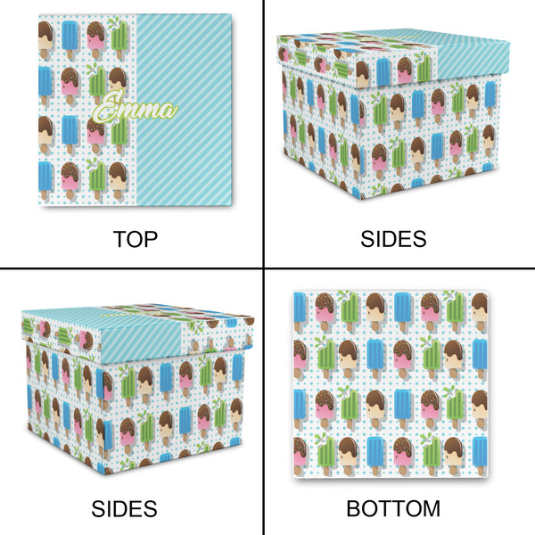 Popsicles and Polka Dots Gift Boxes with Lid - Canvas Wrapped - Medium - Approval