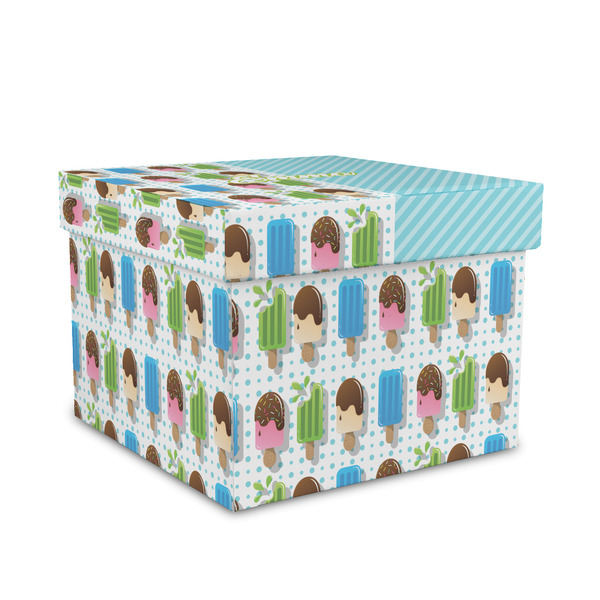 Custom Popsicles and Polka Dots Gift Box with Lid - Canvas Wrapped - Medium (Personalized)