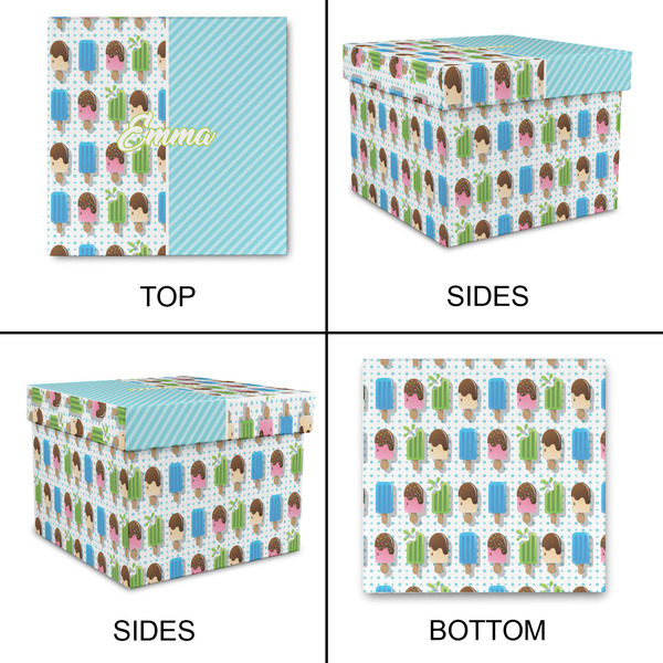 Popsicles and Polka Dots Gift Boxes with Lid - Canvas Wrapped - X-Large - Approval