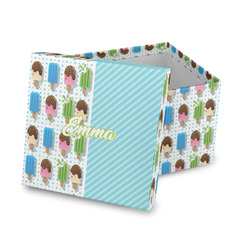 Popsicles and Polka Dots Gift Box with Lid - Canvas Wrapped (Personalized)