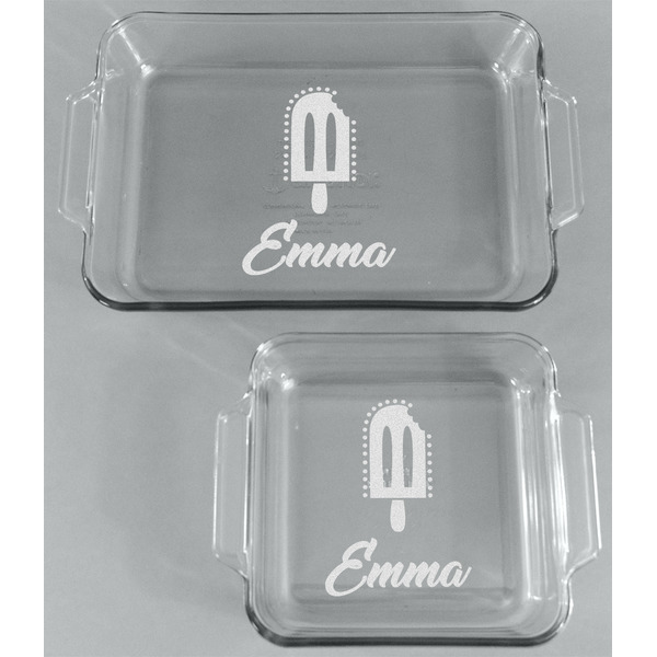 Popsicles and Polka Dots Glass Baking Dish Set - FRONT