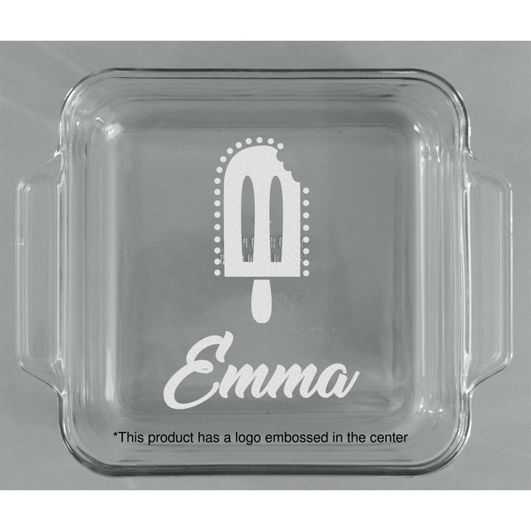 Popsicles and Polka Dots Glass Cake Dish - APPROVAL (8x8)