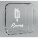 Popsicles and Polka Dots Glass Cake Dish - 8in x 8in (Personalized)