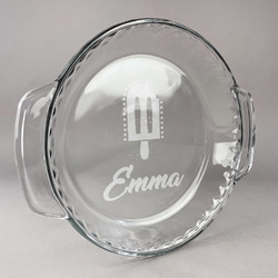 Popsicles and Polka Dots Glass Pie Dish - 9.5in Round (Personalized)