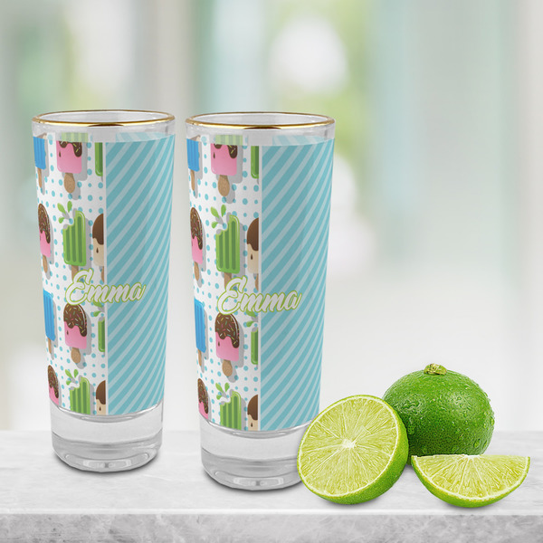Popsicles and Polka Dots Glass Shot Glass - 2 oz - LIFESTYLE