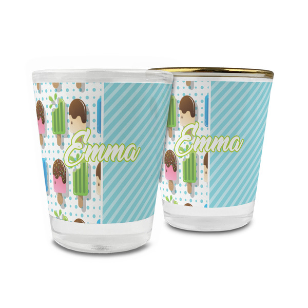 Custom Popsicles and Polka Dots Glass Shot Glass - 1.5 oz (Personalized)