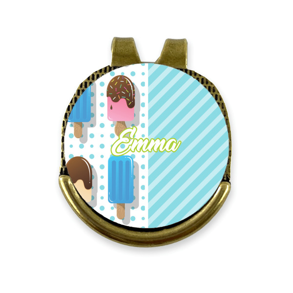 Custom Popsicles and Polka Dots Golf Ball Marker - Hat Clip - Gold