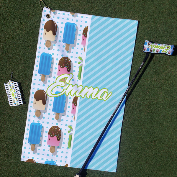 Custom Popsicles and Polka Dots Golf Towel Gift Set (Personalized)
