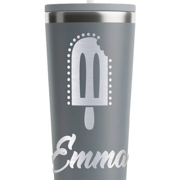 Popsicles and Polka Dots Grey RTIC Everyday Tumbler - 28 oz. - Close Up