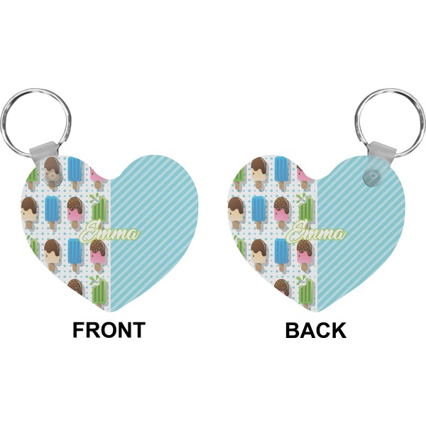 Popsicles and Polka Dots Heart Keychain (Front + Back)