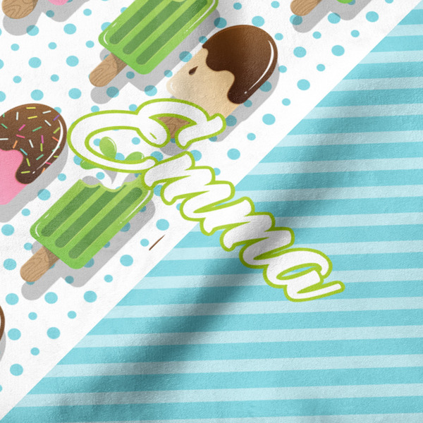 Popsicles and Polka Dots Hooded Baby Towel- Detail Close Up