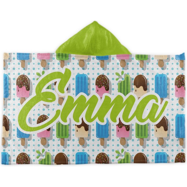 Custom Popsicles and Polka Dots Kids Hooded Towel (Personalized)
