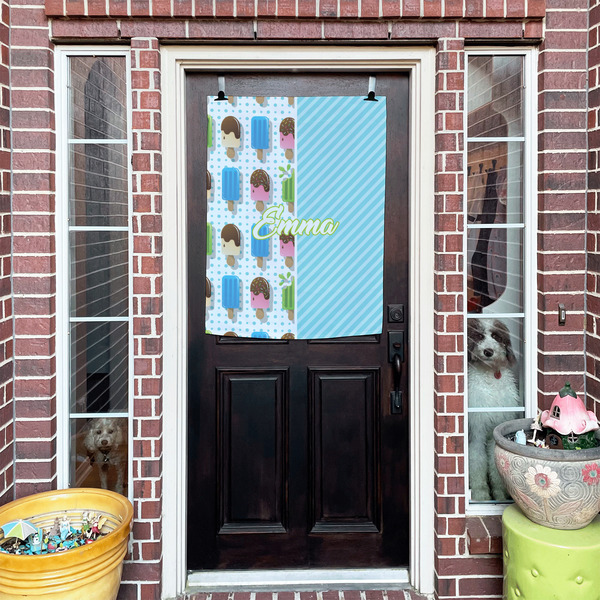 Popsicles and Polka Dots House Flags - Double Sided - (Over the door) LIFESTYLE