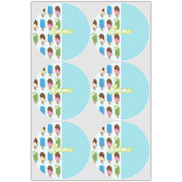 Popsicles and Polka Dots Icing Circle - Large - Set of 6