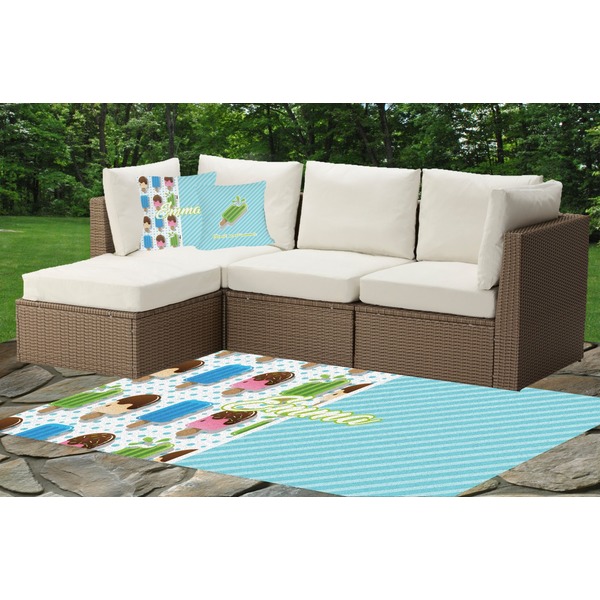 Popsicles and Polka Dots Indoor / Outdoor Rug & Cushions