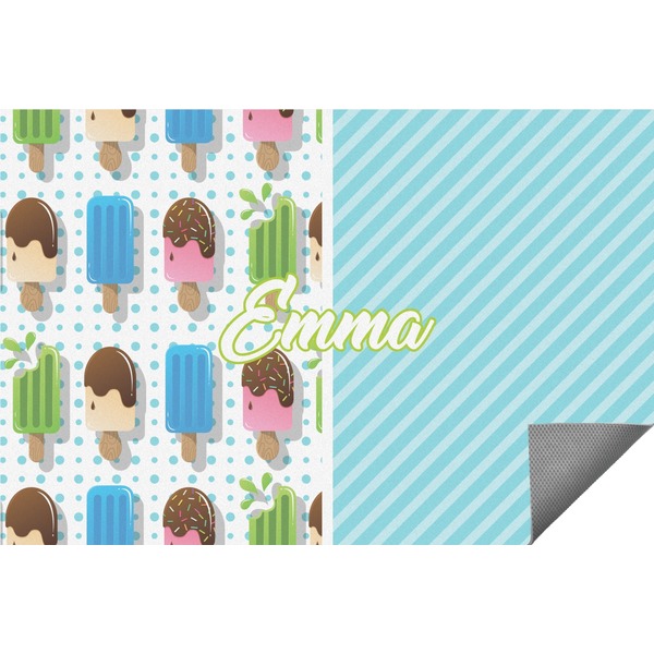 Custom Popsicles and Polka Dots Indoor / Outdoor Rug - 8'x10' (Personalized)