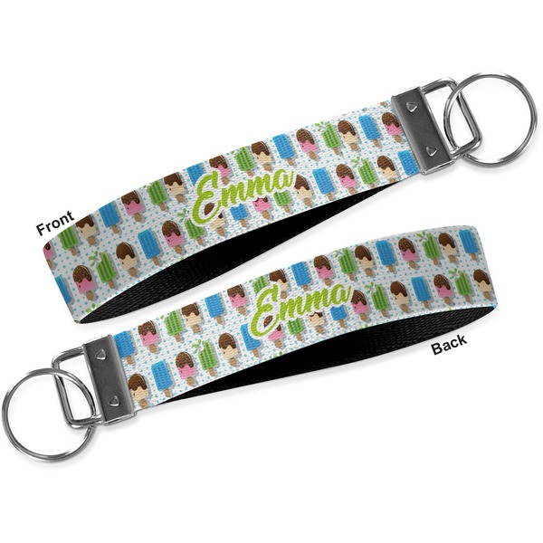 Popsicles and Polka Dots Key-chain - Metal and Nylon - Front and Back