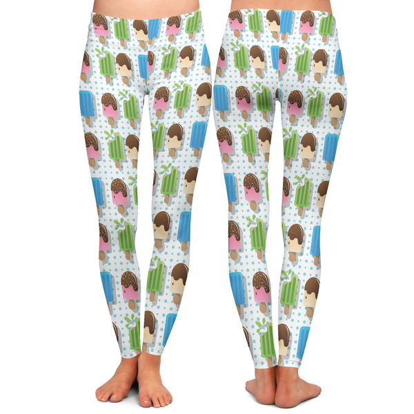 Popsicles and Polka Dots Ladies Leggings - Front and Back