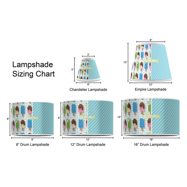 Popsicles and Polka Dots Lampshade Sizing Chart