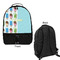 Popsicles and Polka Dots Large Backpack - Black - Front & Back View