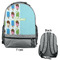 Popsicles and Polka Dots Large Backpack - Gray - Front & Back View