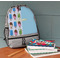 Popsicles and Polka Dots Large Backpack - Gray - On Desk