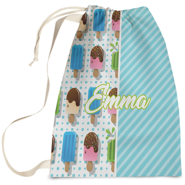Custom Popsicles and Polka Dots Laundry Bag - Large (Personalized)