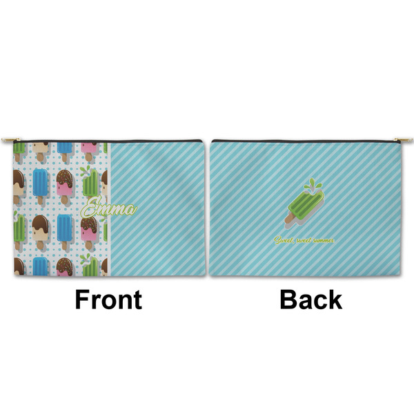 Popsicles and Polka Dots Large Zipper Pouch Approval (Front and Back)
