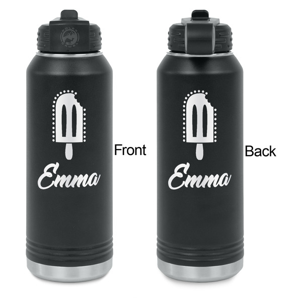Popsicles and Polka Dots Laser Engraved Water Bottles - Front & Back Engraving - Front & Back View