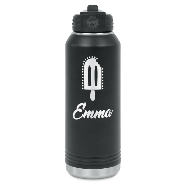 Custom Popsicles and Polka Dots Water Bottles - Laser Engraved - Front & Back (Personalized)