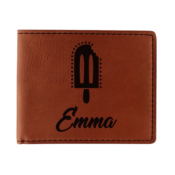 Custom Popsicles and Polka Dots Leatherette Bifold Wallet (Personalized)