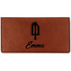 Popsicles and Polka Dots Leatherette Checkbook Holder - Double Sided (Personalized)