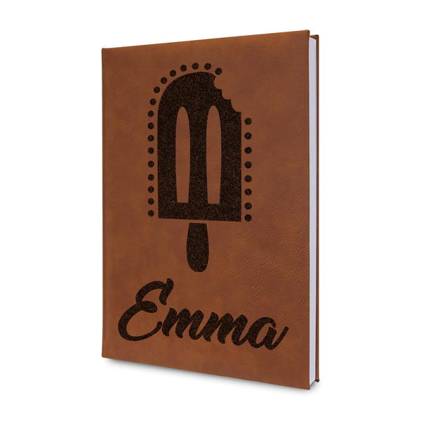 Custom Popsicles and Polka Dots Leather Sketchbook - Small - Double Sided (Personalized)