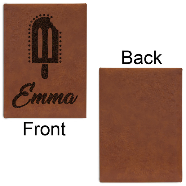 Popsicles and Polka Dots Leatherette Journal - Large - Single Sided - Front & Back View