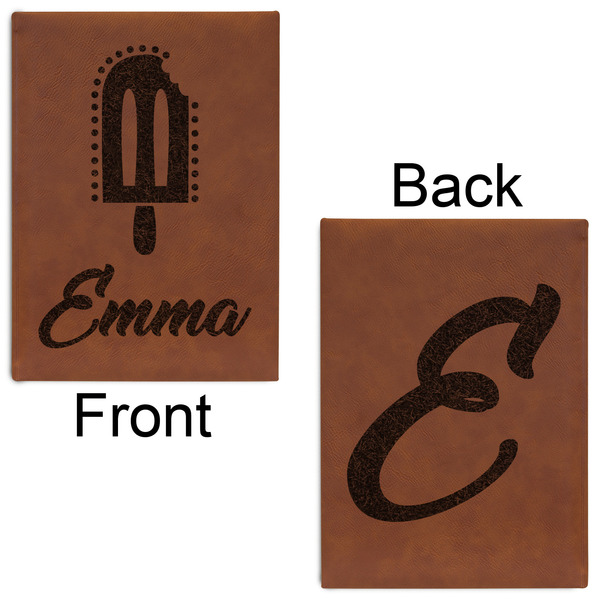 Popsicles and Polka Dots Leatherette Sketchbooks - Large - Double Sided - Front & Back View