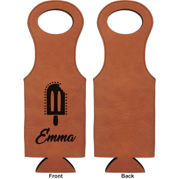 Popsicles and Polka Dots Leatherette Wine Tote Single Sided - Front and Back