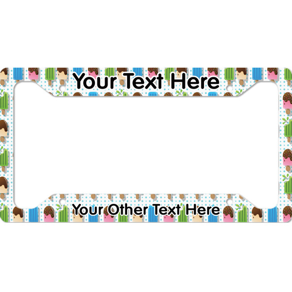 Custom Popsicles and Polka Dots License Plate Frame (Personalized)
