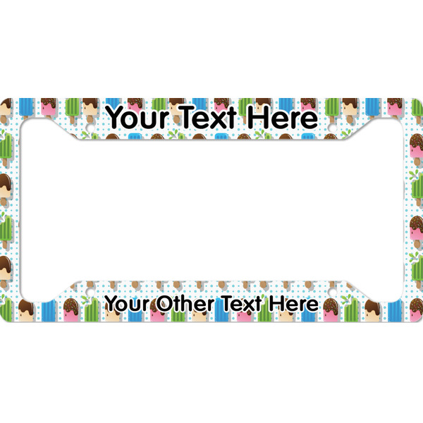 Custom Popsicles and Polka Dots License Plate Frame - Style A (Personalized)