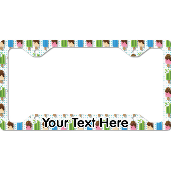 Custom Popsicles and Polka Dots License Plate Frame - Style C (Personalized)