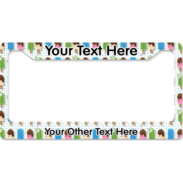 Custom Popsicles and Polka Dots License Plate Frame - Style B (Personalized)