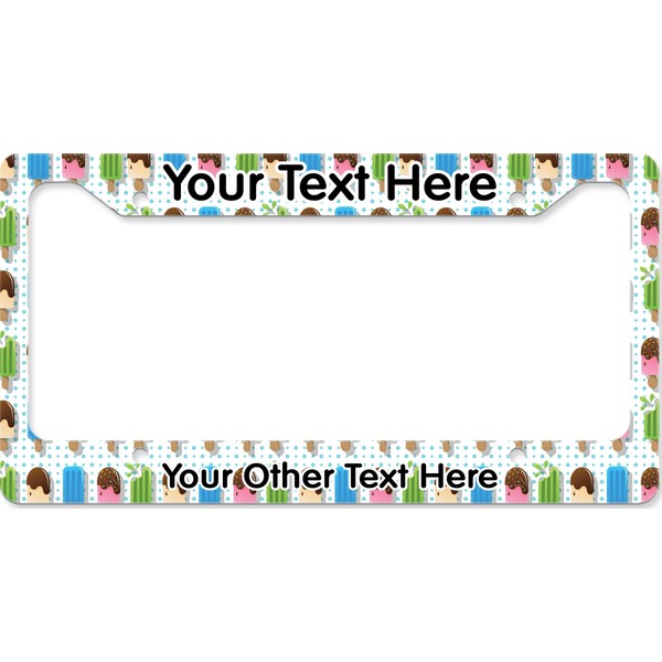 Custom Popsicles and Polka Dots License Plate Frame - Style B (Personalized)