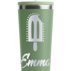 Popsicles and Polka Dots RTIC Everyday Tumbler with Straw - 28oz - Light Green - Double-Sided (Personalized)
