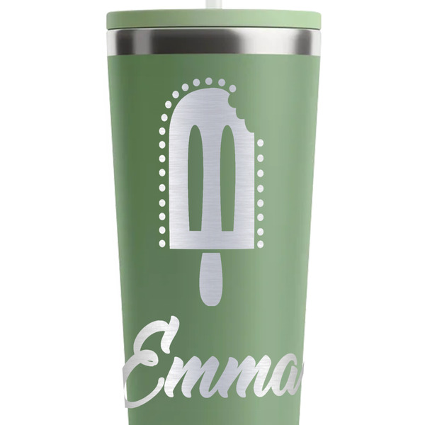 Popsicles and Polka Dots Light Green RTIC Everyday Tumbler - 28 oz. - Close Up