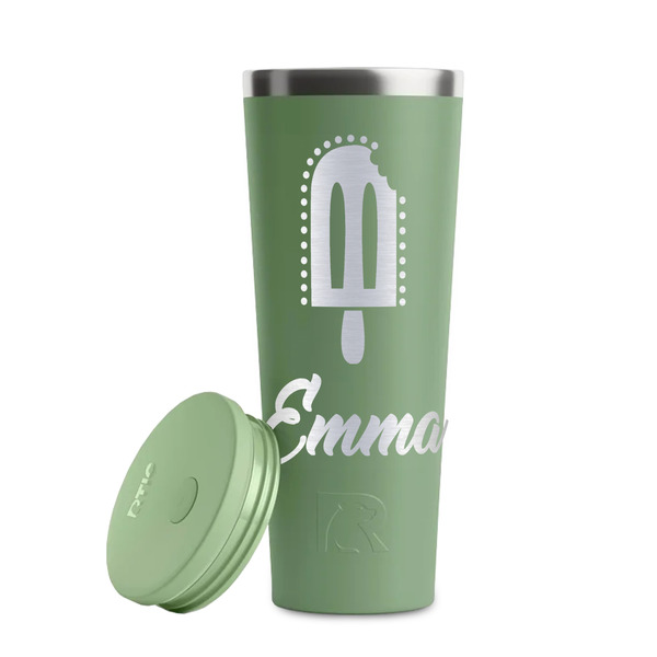 Popsicles and Polka Dots Light Green RTIC Everyday Tumbler - 28 oz. - Lid Off