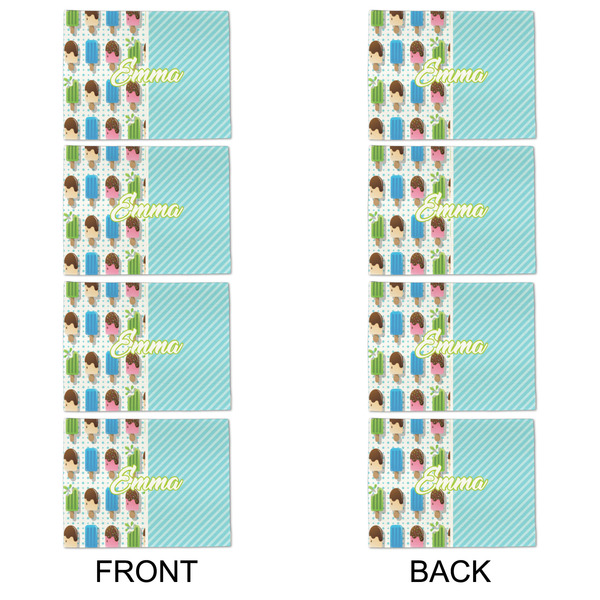 Popsicles and Polka Dots Linen Placemat - APPROVAL Set of 4 (double sided)