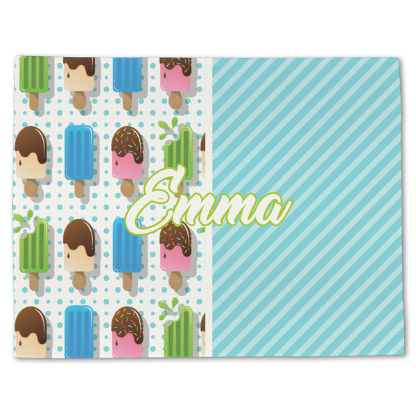 Custom Popsicles and Polka Dots Single-Sided Linen Placemat - Single w/ Name or Text