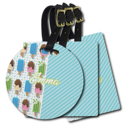 Popsicles and Polka Dots Plastic Luggage Tag (Personalized)